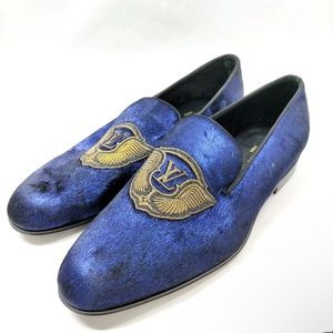 Louis Vuitton Flat Shoes   Men  Purple & Black Leather (calf)